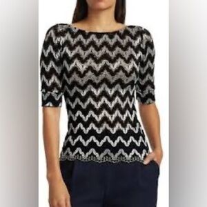 New Rachel comey bateau metallic‎ zig zag top size 4